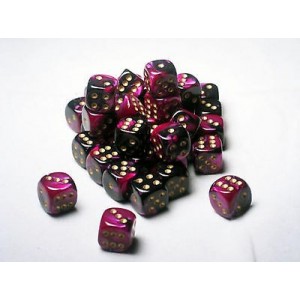 Set 36 dadi D6 12mm Gemini (giallo/nero-viola) CHX26840 Set 36 dadi D6 12mm Gemini (giallo/nero-viola) CHX26840