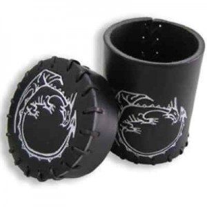 Bicchiere in cuoio lancia dadi nero: Dragon Bicchiere in cuoio lancia dadi nero: Dragon