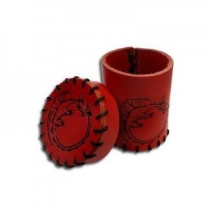 Bicchiere in cuoio lancia dadi rosso: Dragon Bicchiere in cuoio lancia dadi rosso: Dragon