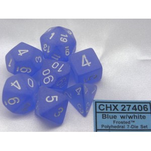 Set 7 dadi poliedrici Frosted (bianco/blu) CHX27406