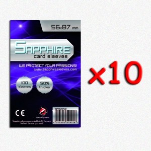 BUNDLE 10 pezzi 56x87 mm bustine protettive trasparenti Sapphire (100 bustine)(Purple)
