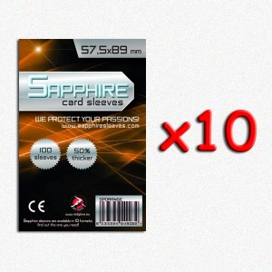 BUNDLE 10 pezzi 57,5x89 mm bustine protettive trasparenti Sapphire (100 bustine)(Orange)