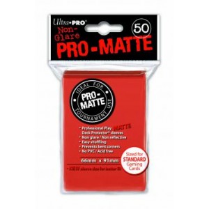 UltraPro - Bustine protettive trasparenti 66x91 - PRO MATTE Retro ROSSO Pesca (50 bustine) UPR84153