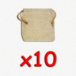 BUNDLE Flax Dice Bags 12x12 cm (sacchetto per dadi, 10 pezzi)