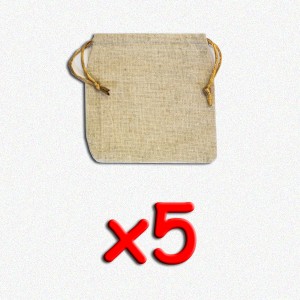 BUNDLE Flax Dice Bags 12x12 cm (sacchetto per dadi, 5 pezzi)
