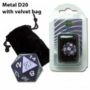 Dado d20 in metallo Purple (con sacchettino) - BF07219