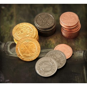 Set 50 monete in metallo (50 Metal Coin Board Game Upgrade Set)
