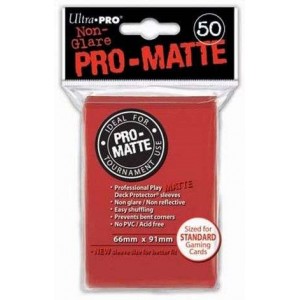 UltraPro - Bustine protettive trasparenti 66x91 - PRO MATTE Retro ROSSO (50 bustine) UPR82650