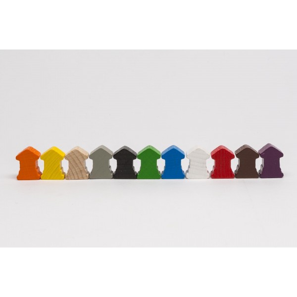 Pedine Per Gioco Da Tavolo In Legno Colorato - Colore Nero, Diametro 25 Mm, Sacchetto Richiudibile, Ideali Per Sostituzioni O Accessori - 5