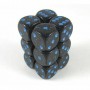 Set 12 dadi D6 16mm Speckled (blu/nero puntinato)
