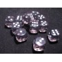 Set 12 dadi D6 16mm trasparenti (nero)