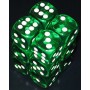 Set 12 dadi D6 16mm trasparenti (verde)