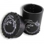 Bicchiere in cuoio lancia dadi nero: Dragon