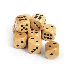 Dado d6 18mm Legno - K02064
