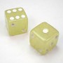 Dado d6 Fosforescente 16mm Giallo - K01908