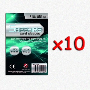 BUNDLE 10 pezzi 45x68 mm bustine protettive trasparenti Sapphire (100 bustine)(mini BLU)