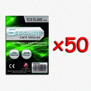 BUNDLE 50 pezzi 63,5x88 mm bustine protettive trasparenti Sapphire (100 bustine)(Green)