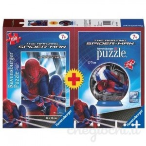 Puzzle 100 pezzi The Amazing Spider-Man + 3D Mini Puzzleball 54 pezzi Art.106943