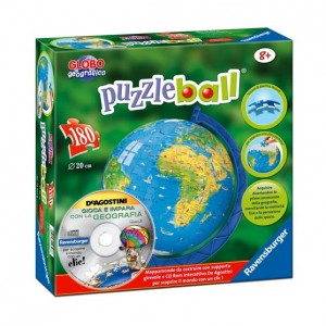 Puzzleball 180 pezzi Mappamondo + CD Rom iterattivo De Agostini Art.123278
