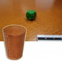 BUNDLE Bicchiere in cuoio lancia dadi + 5 dado verde 16 mm